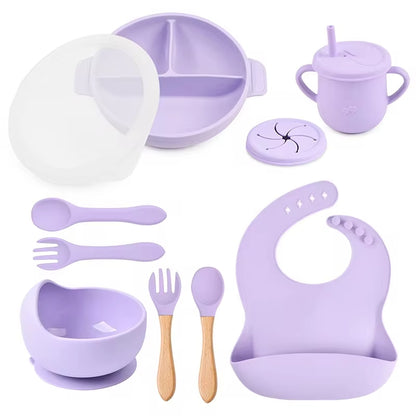 Buy TinyTummy Suction Feeding Set – Durable, BPA-Free Baby Weaning Essentials Lavender at MyneeMoe Online In India