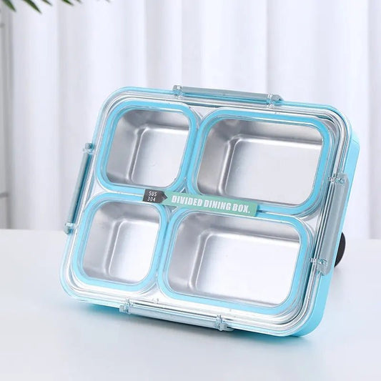 Buy 4-Compartment Bento Lunch Box (1.8L) for Office Goers, 100% Spill-Proof Design at MyneeMoe Online In India