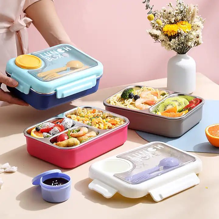 Buy 3 Compartment Sustainable Eco-Friendly Lunch Box at MyneeMoe Online In India