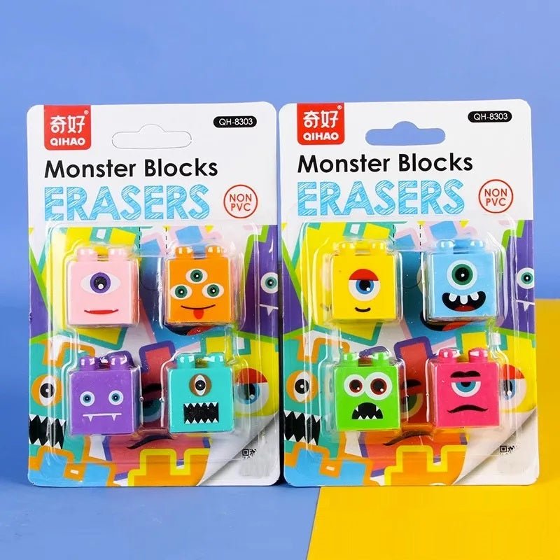 Buy Monster Blocks Eraser Set (Pack Of 24) at Myneemoe Online In India