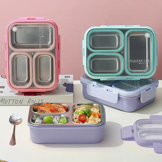 Buy Bite to Eat 3-Compartment Bento Lunch Box (620ml) at Myneemoe Online In India