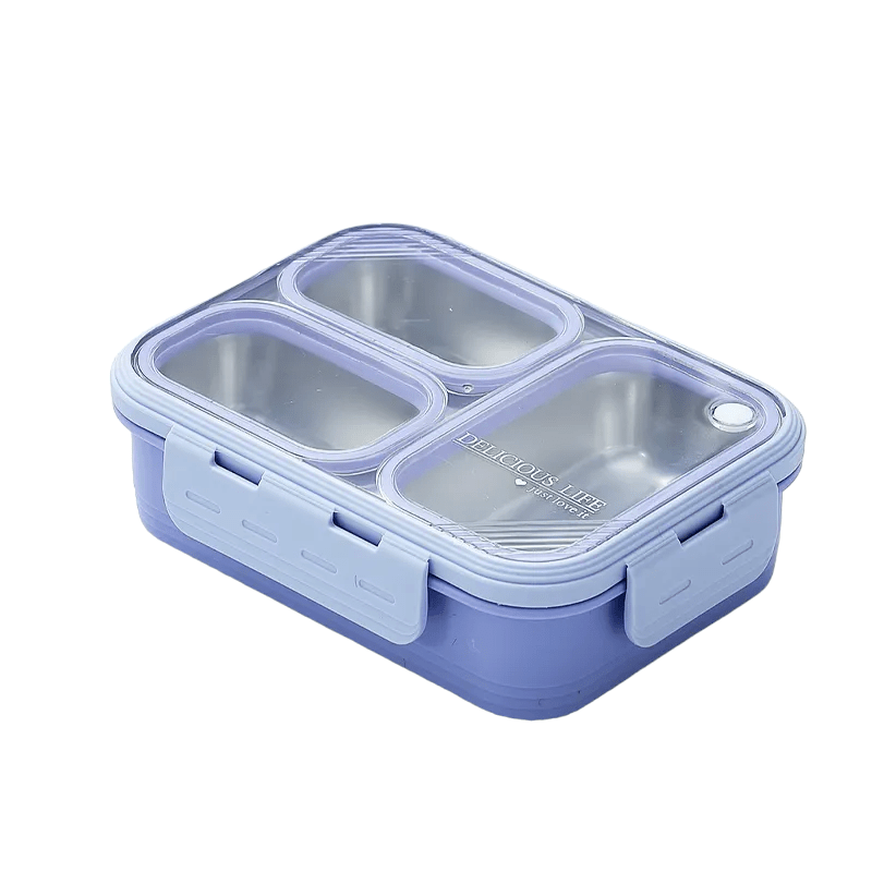 Buy Bite to Eat 3-Compartment Bento Lunch Box (620ml) Lavender at Myneemoe Online In India