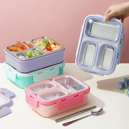 Buy Bite to Eat 3-Compartment Bento Lunch Box (620ml) at Myneemoe Online In India