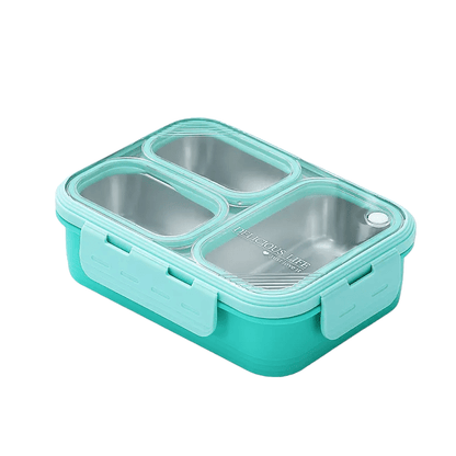 Buy Bite to Eat 3-Compartment Bento Lunch Box (620ml) Mint Green at Myneemoe Online In India