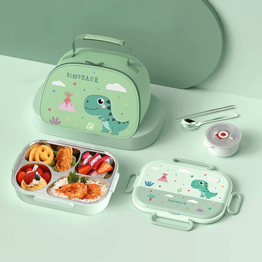 Buy Bon Appetit Stainless Steel Lunch Box Insulated Lunch Bag Dino With Round Lunch Bag at Myneemoe Online In India