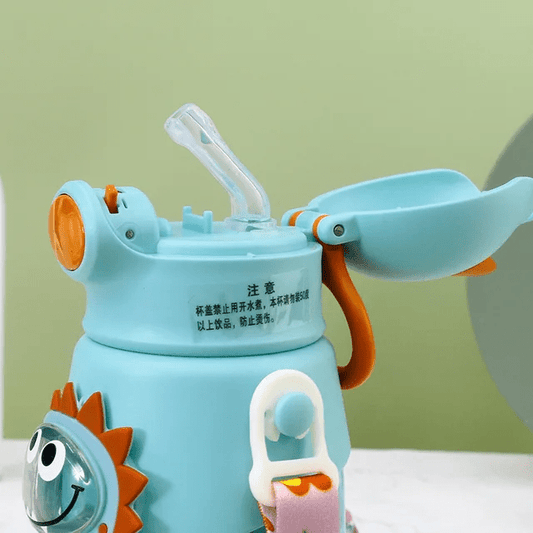 Buy Animal Theme Dual Cup Water Bottle for Kids - BPA Free & Leak-Proof Design at Myneemoe Online In India