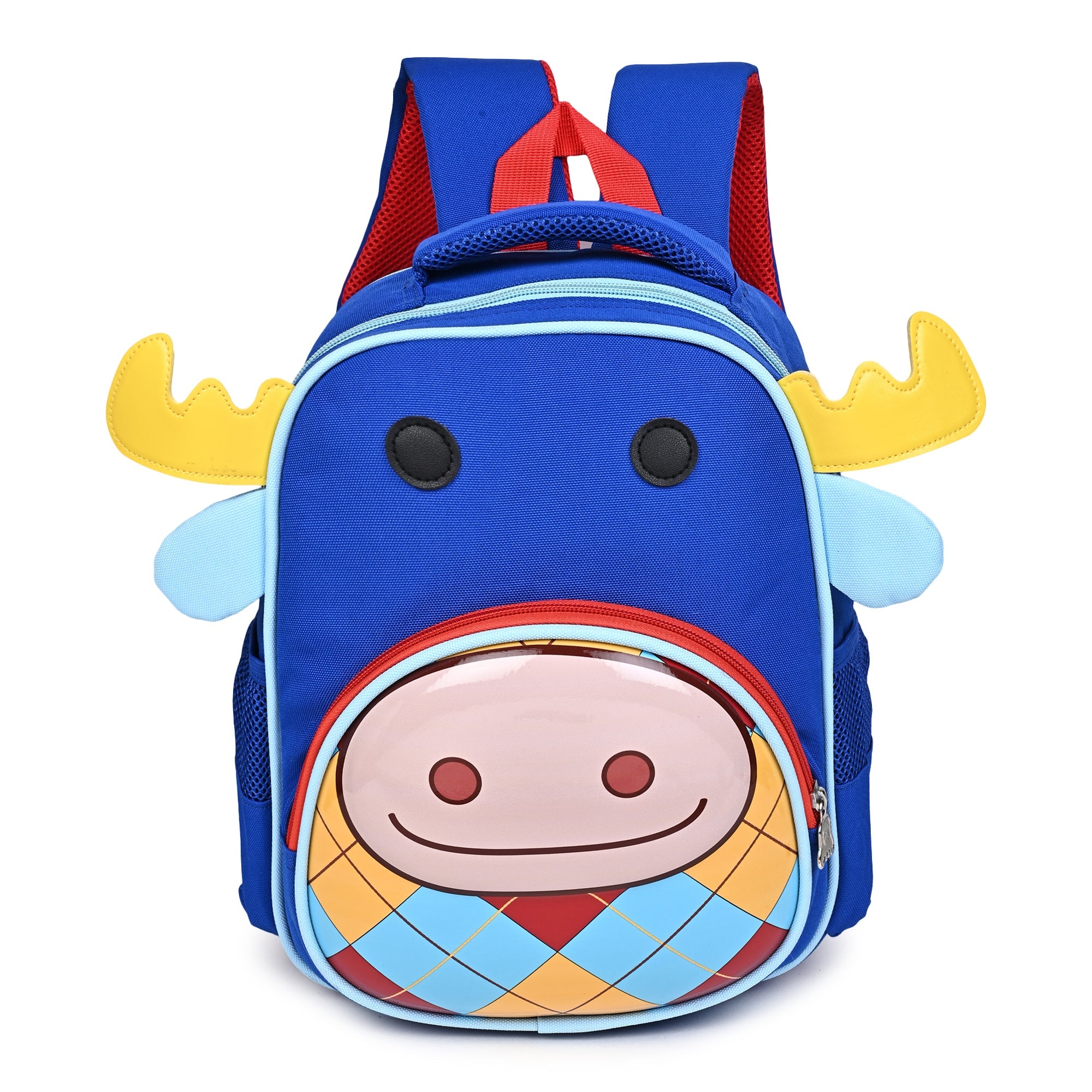 Colorful schoolbag flat icon. Blue Backpack with space image, zippers  isolated on white background. Vector illustration. 9225018 Vector Art at  Vecteezy