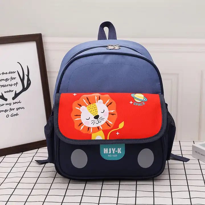 Buy Cute Jungle Theme Backpack Blue (Lion) at MyneeMoe Online In India