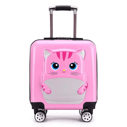 Buy 3D Luxury Trolley Suitcase for Kids – High-Quality Rolling Luggage for Young Travelers Kitty at Myneemoe Online In India