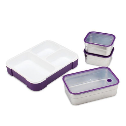 Buy Meal Station 3 Compartment Stainless Steel Bento Lunch Box with Bag at Myneemoe Online In India