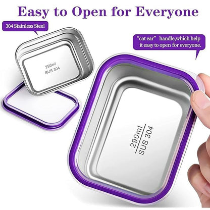 Buy Meal Station 4 Compartment Stainless Steel Bento Lunch Box with Bag at Myneemoe Online In India