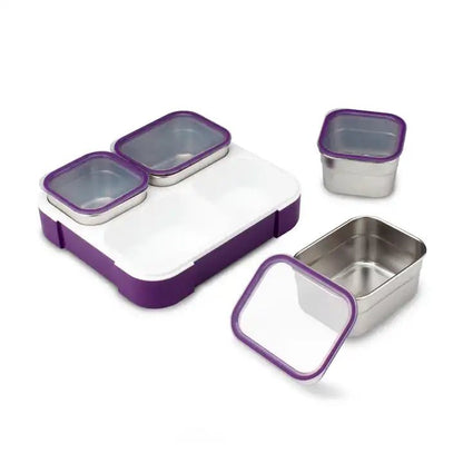 Buy Meal Station 4 Compartment Stainless Steel Bento Lunch Box with Bag at Myneemoe Online In India