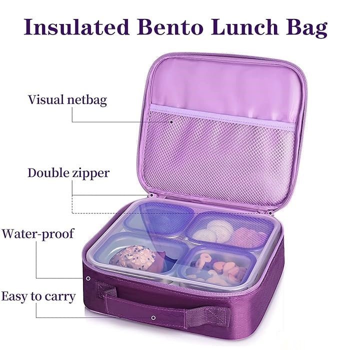 Buy Meal Station 4 Compartment Stainless Steel Bento Lunch Box with Bag at Myneemoe Online In India