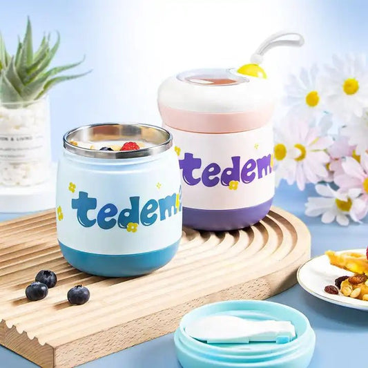 Buy Tedemei Early Meal Stainless Steel Vacuum Jar (450ml, 2 Colors Available) at Myneemoe Online In India